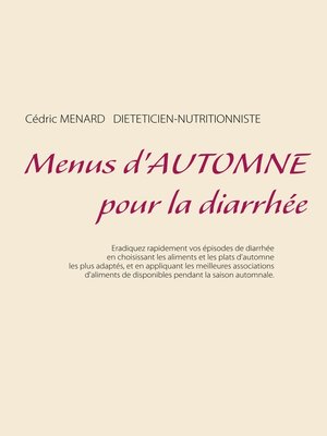 cover image of Menus d'automne pour la diarrhée